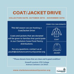 October 2021 Coat/Jacket Drive